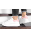 Купить Женские кроссовки Alexander McQueen Oversized Sole Low Sneaker белые с розовым