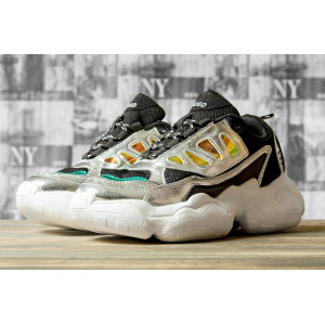 Женские кроссовки Hugo черные с серебряным