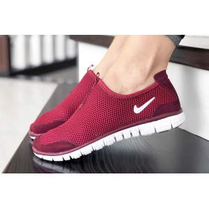 Женские кроссовки Nike Air Free Run 3.0 Slip-On бордовые