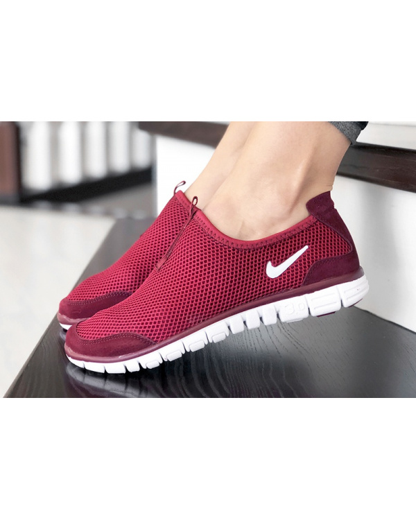 Жіночі кросівки Nike Air Free Run 3.0 Slip-On бордові