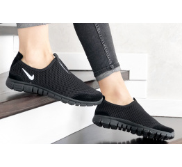Женские кроссовки Nike Air Free Run 3.0 Slip-On черные с белым