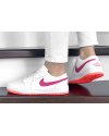Купить Женские кроссовки Nike Air Jordan 1 Low белые с малиновым