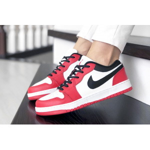 Женские кроссовки Nike Air Jordan 1 Low красные с белым