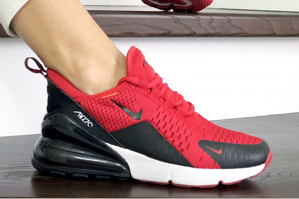 Женские кроссовки Nike Air Max 270 красные с черным