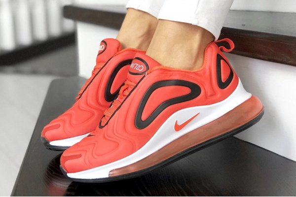 Женские кроссовки Nike Air Max 720 красно-оранжевые с белым