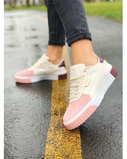 Женские кроссовки Puma Cali Remix Wn's бежевые с розовым