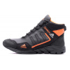 Мужские ботинки на меху Adidas TERREX черные с оранжевым