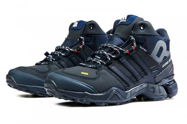 Мужские ботинки на меху Adidas Terrex Fast R Mid GTX темно-синие