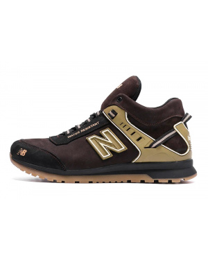 Мужские ботинки на меху New Balance коричневые