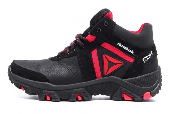 Мужские ботинки на меху Reebok Crossfit черные с красным