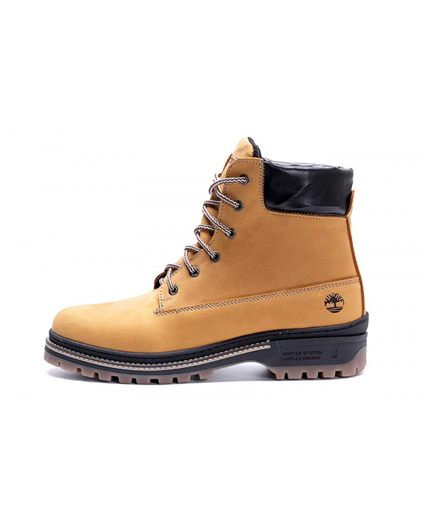 Мужские ботинки на меху Timberland светло-коричневые