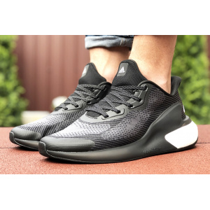 Мужские кроссовки Adidas Alphaboost черные с белым