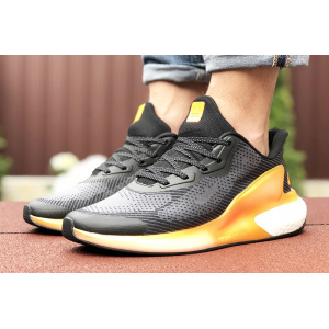 Мужские кроссовки Adidas Alphaboost черные с оранжевым