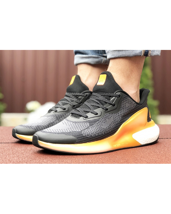 Чоловічі кросівки Adidas Alphaboost чорні з помаранчевим