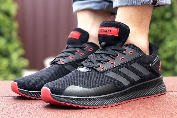 Мужские кроссовки Adidas Boost черные с красным