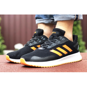 Мужские кроссовки Adidas Boost черные с оранжевым