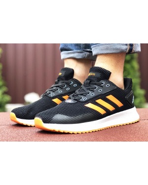 Мужские кроссовки Adidas Boost черные с оранжевым