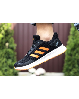 Чоловічі кросівки Adidas Boost чорні з помаранчевим