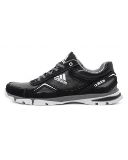 Мужские кроссовки Adidas черые с белым (black-white)