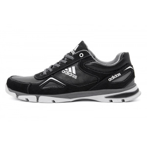 Мужские кроссовки Adidas черые с белым (black-white)
