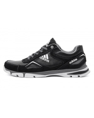Мужские кроссовки Adidas черые с белым (black-white)