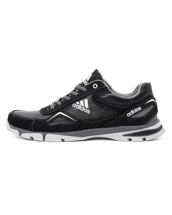 Мужские кроссовки Adidas черые с белым (black-white)