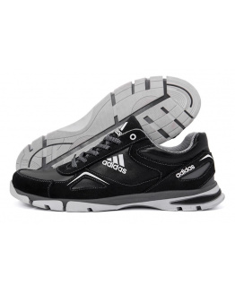 Мужские кроссовки Adidas черые с белым (black-white)