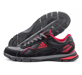 Мужские кроссовки Adidas черые с красным (black-red)
