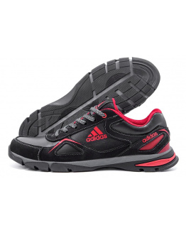 Мужские кроссовки Adidas черые с красным (black-red)