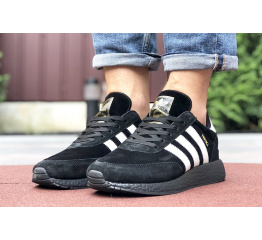 Мужские кроссовки Adidas Iniki Runner черные с белым