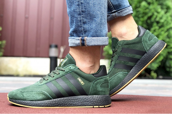 Мужские кроссовки Adidas Iniki Runner зеленые