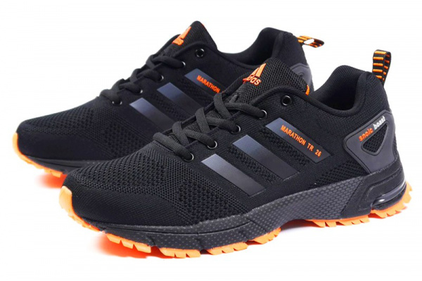 Мужские кроссовки Adidas Marathon TR 26 черные с оранжевым (black-orange)
