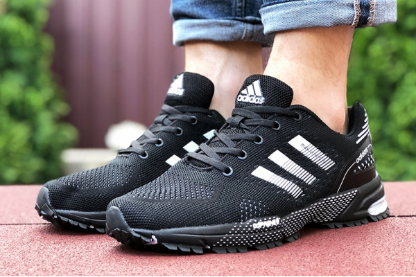 Мужские кроссовки Adidas Marathon TR черные с белым