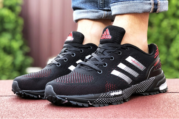 Мужские кроссовки Adidas Marathon TR черные с красным