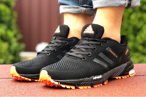 Мужские кроссовки Adidas Marathon TR черные с оранжевым