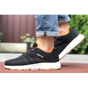 Мужские кроссовки Adidas Neo черные с оранжевым