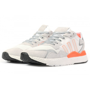 Мужские кроссовки Adidas Nite Jogger BOOST белые с светло-бежевым
