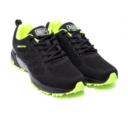 Мужские кроссовки BaaS Trend System черные с зеленым (black-neon-green)