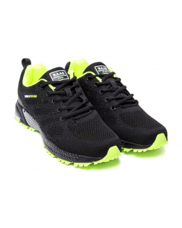 Мужские кроссовки BaaS Trend System черные с зеленым (black-neon-green)