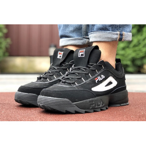 Купить Мужские кроссовки Fila Disruptor 2 Premium черные с белым в Украине
