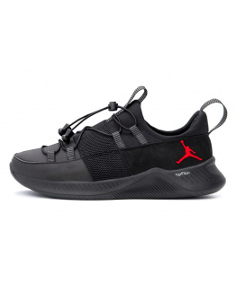 Мужские кроссовки Jordan черные с красным (black-red)