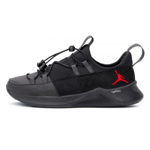 Мужские кроссовки Jordan черные с красным (black-red)
