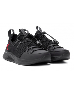 Мужские кроссовки Jordan черные с красным (black-red)