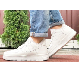 Купить Мужские кроссовки на меху Nike Air Force 1 Low Fur белые