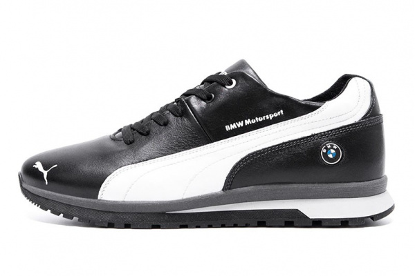 Мужские кроссовки на меху Puma BMW Motorsport черные с белым