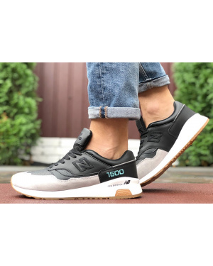 Мужские кроссовки New Balance 1500 черные с бежевым