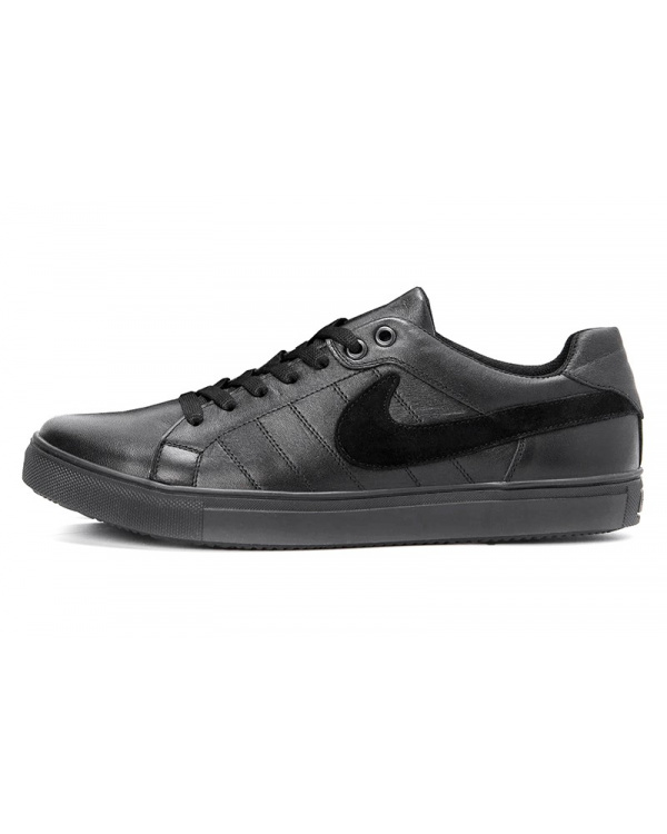Чоловічі кросівки Nike Air чорні (black-leather)