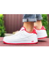 Мужские кроссовки Nike Air Force 1 белые с красным