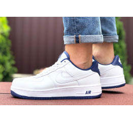 Мужские кроссовки Nike Air Force 1 белые с синим