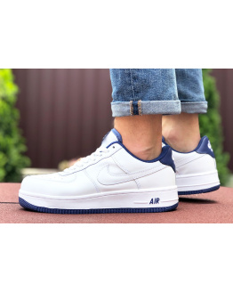 Чоловічі кросівки Nike Air Force 1 білі з синім